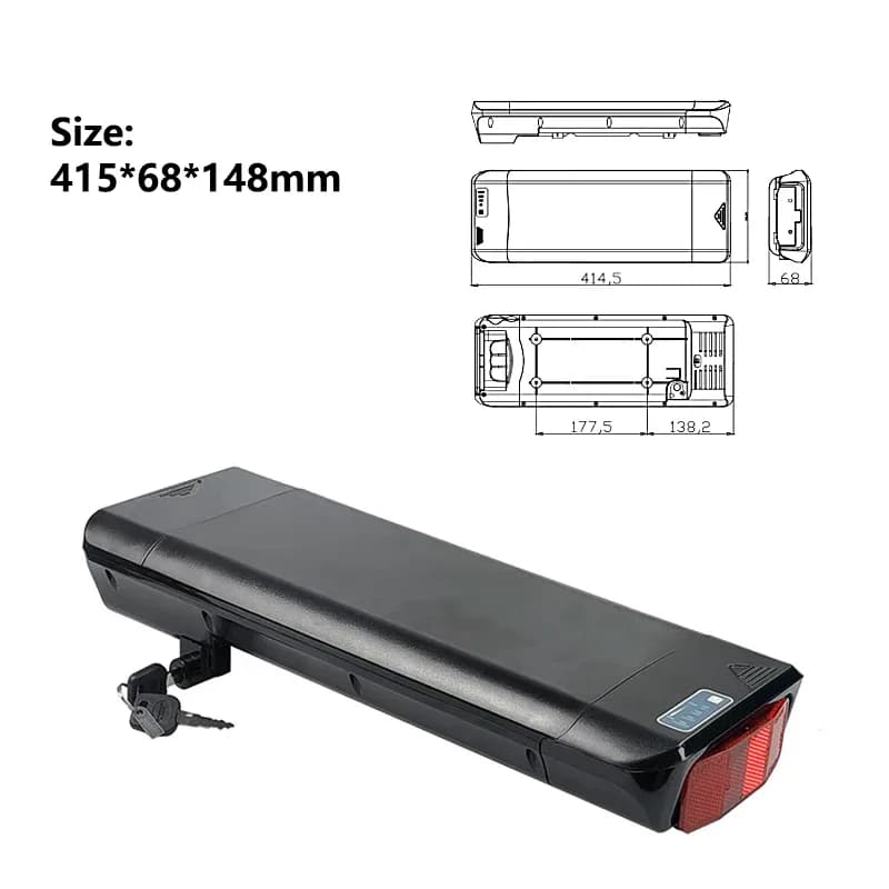 Batterie de porte-bagages pour vélos pliants 24/36/48 V