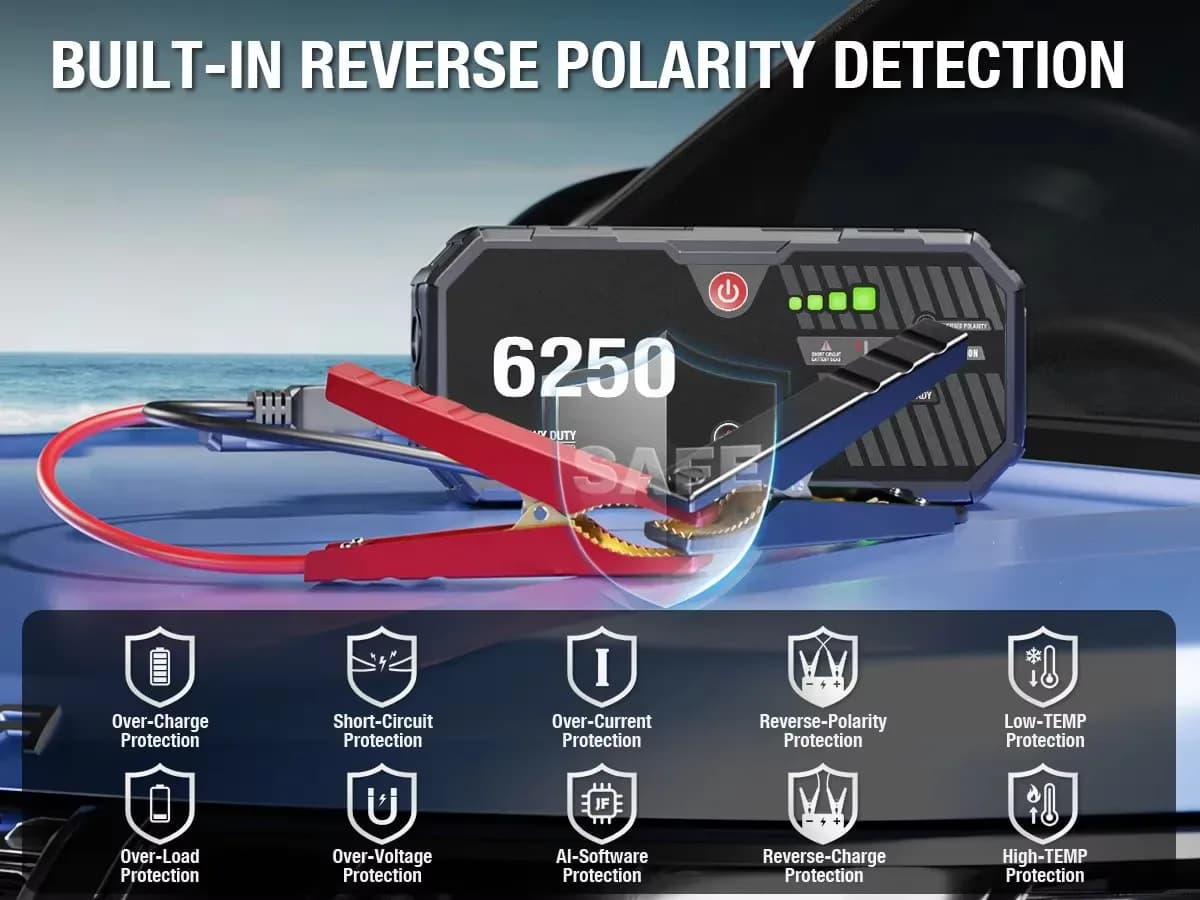Démarreur de saut Portable pour voiture 6000A, batterie