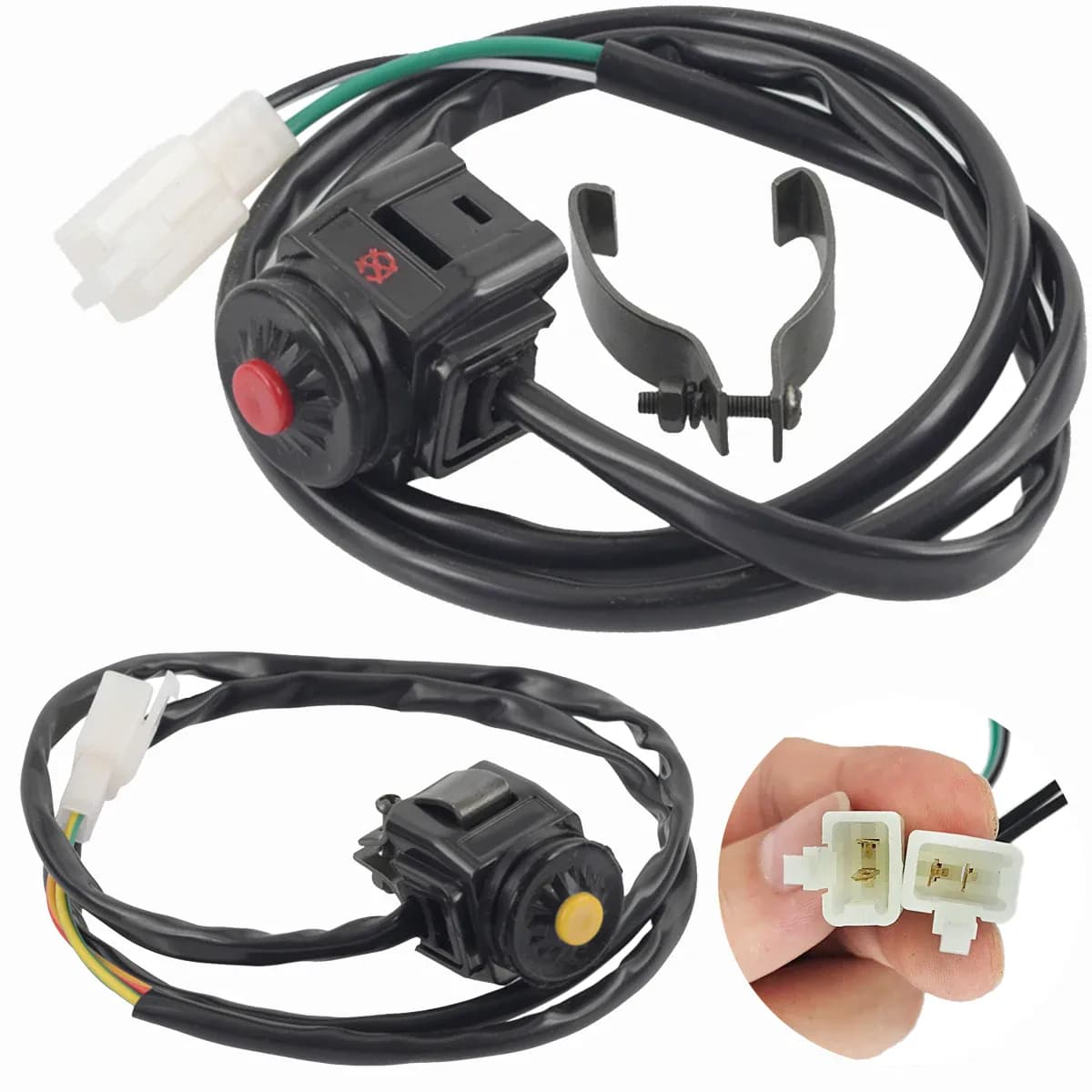 Joli universel pour moto, bouton poussoir rouge
