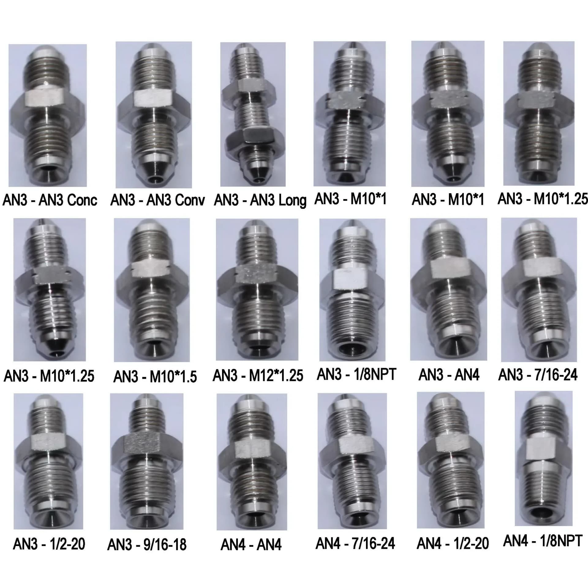 Adaptateur de durite de frein en acier inoxydable AN3 AN4