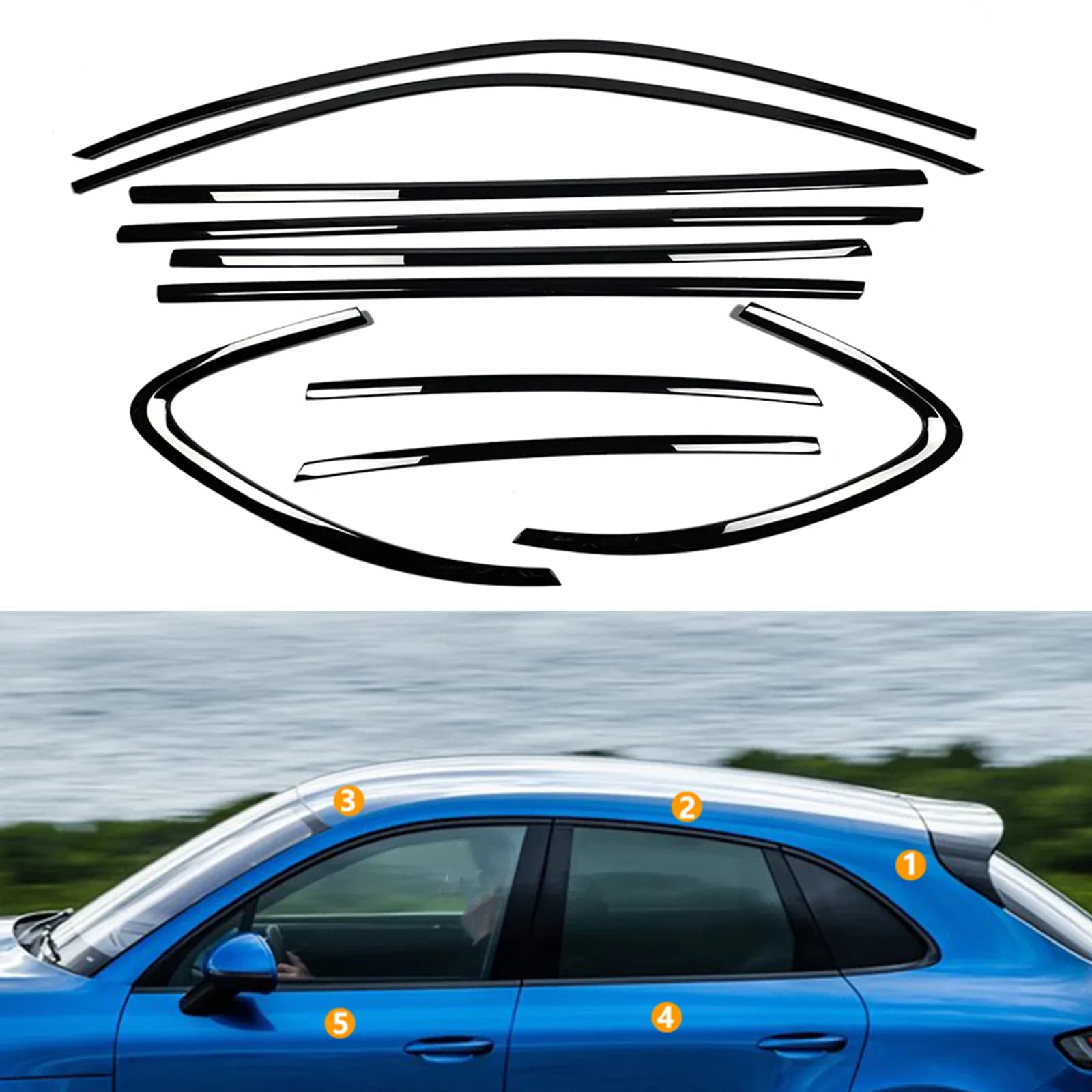 Bande de garniture extérieure pour vitres Porsche Macan