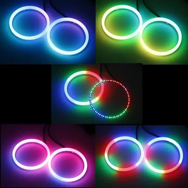 2 pièces LED yeux d'ange coton lumières avec clignotants
