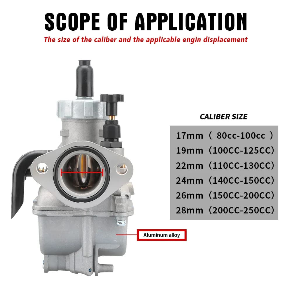 NIBBI-Carburateur 2T 4T PE19/22/24/26/28mm, Moteur de Moto — photo 2