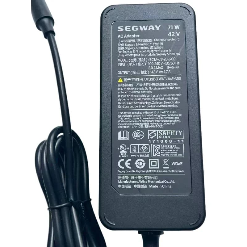 Chargeur 42 V 1,7 A pour Xiaomi et Ninebot
