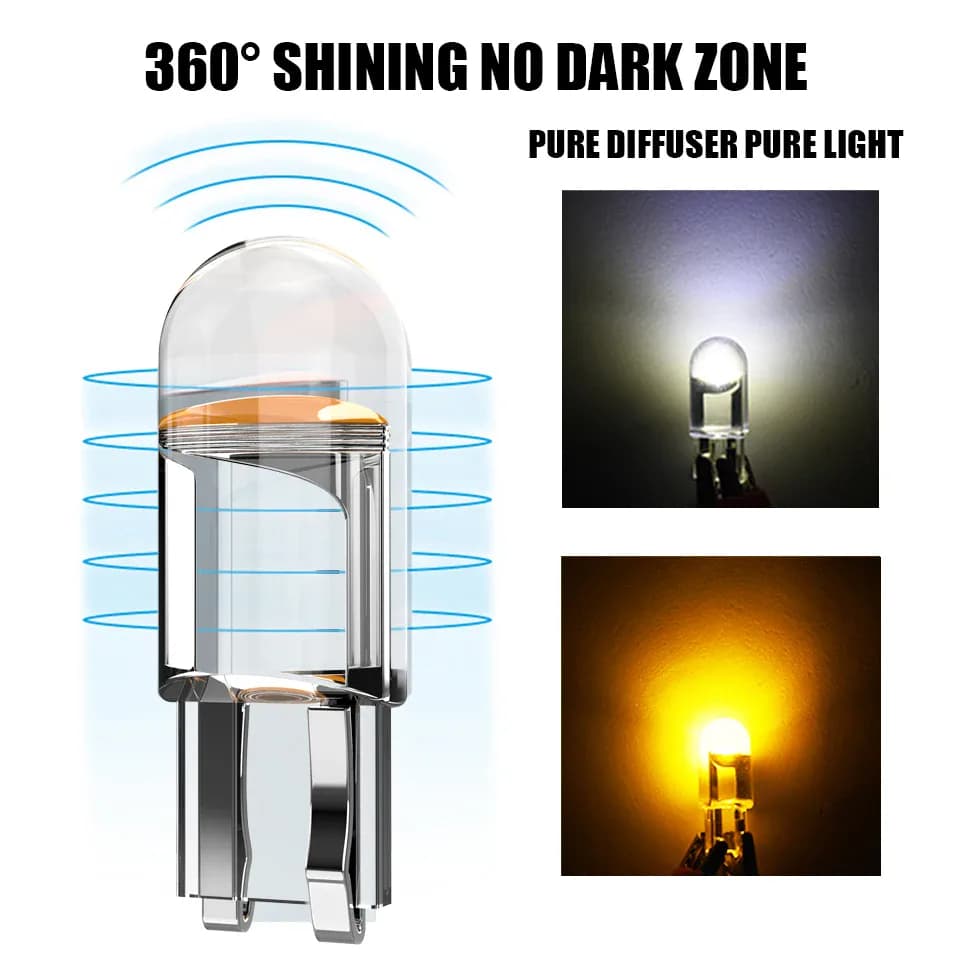 10x2021 plus récent W5W Led T10 voiture lumière COB verre