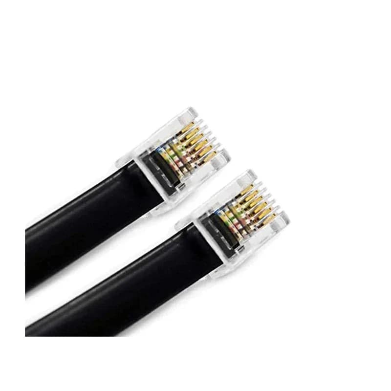 Câble téléphonique RJ11 RJ12 6P6C plat plaqué or