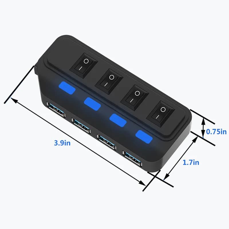 HUB USB 3.0 à 4 Ports, 5Gbps