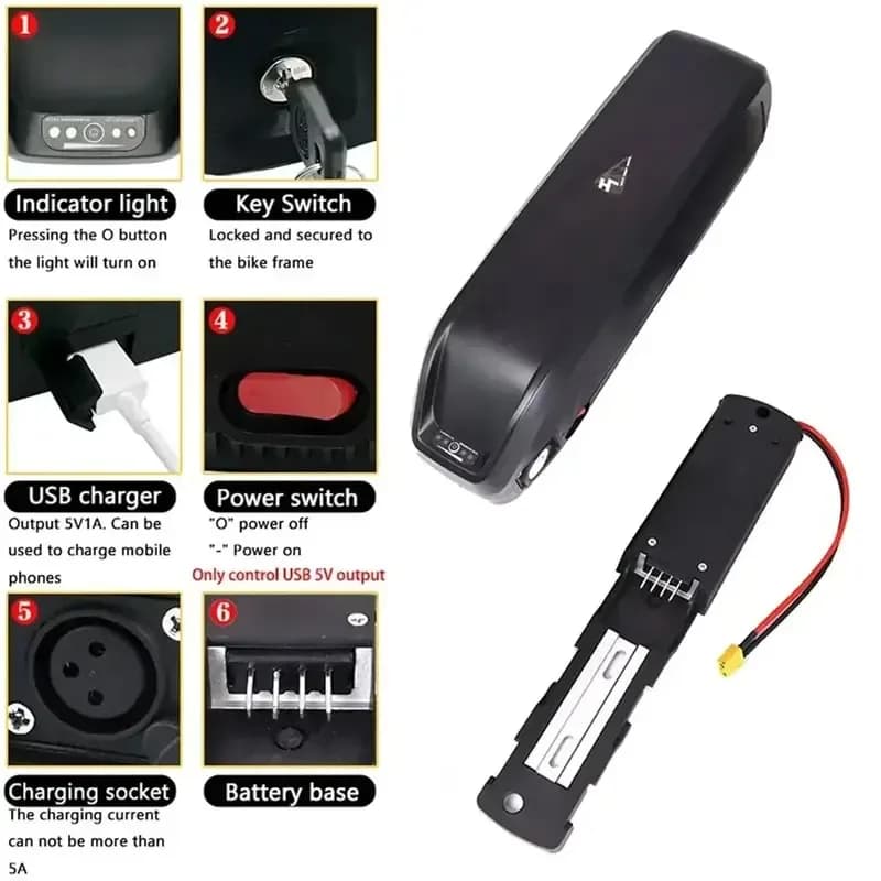 Batterie Hailong 36/48/52 V pour moteurs Bafang
