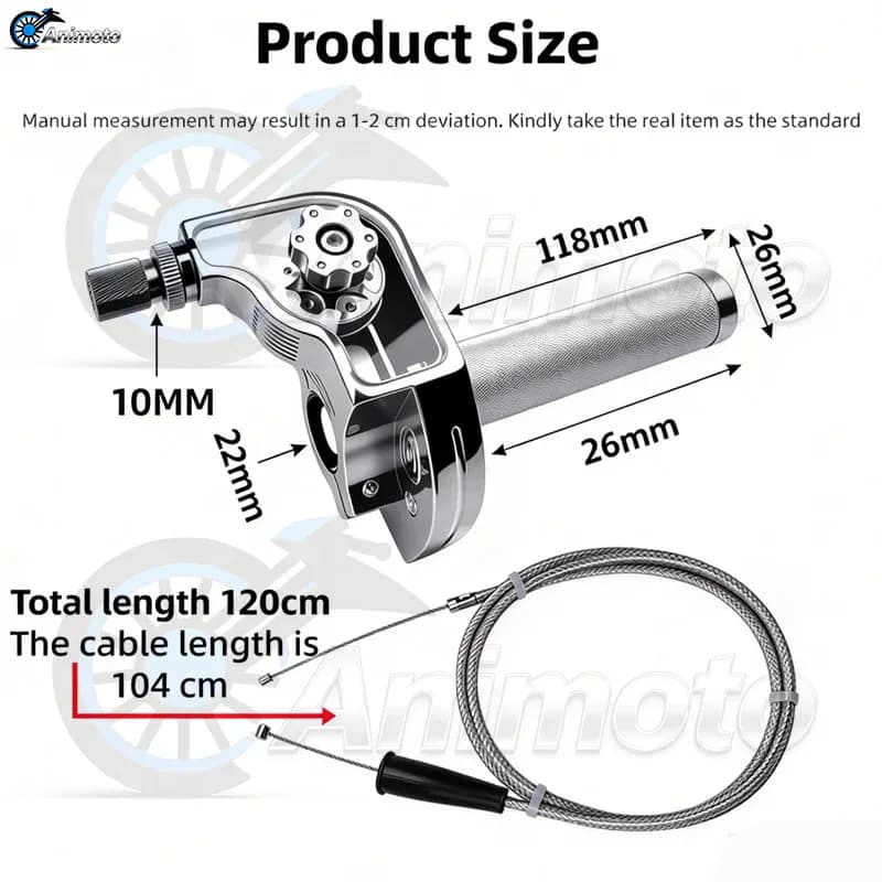 Poignée d'accélérateur de moto en aluminium CNC de 22 mm — photo 3