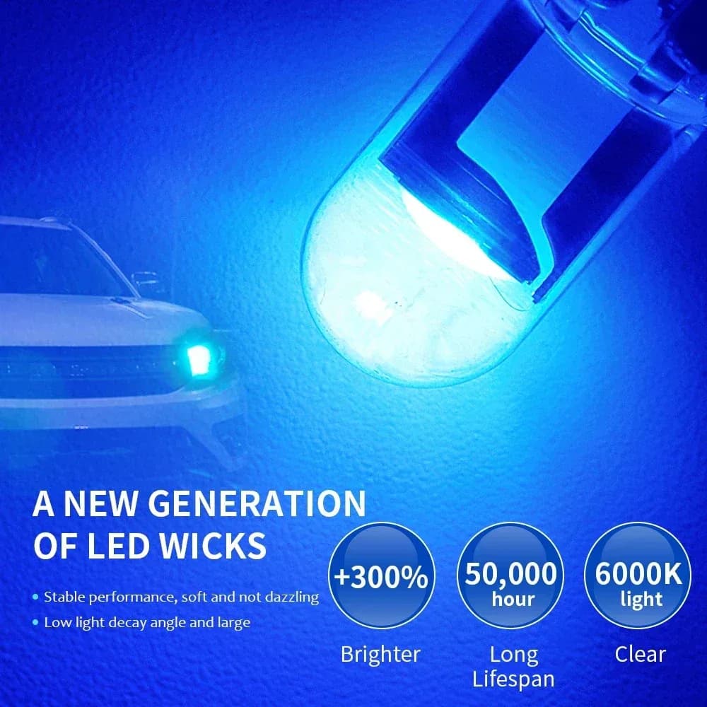 10/50pcs plus récent W5W Led T10 voiture lumière COB LED