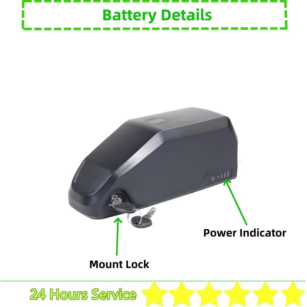 Batterie 36/48/52 V pour moteurs Bafang et Tongsheng