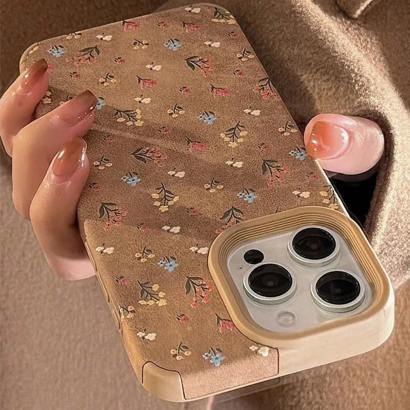 Pour iPhone 17 Pro Max étui mode Vintage Beige daim
