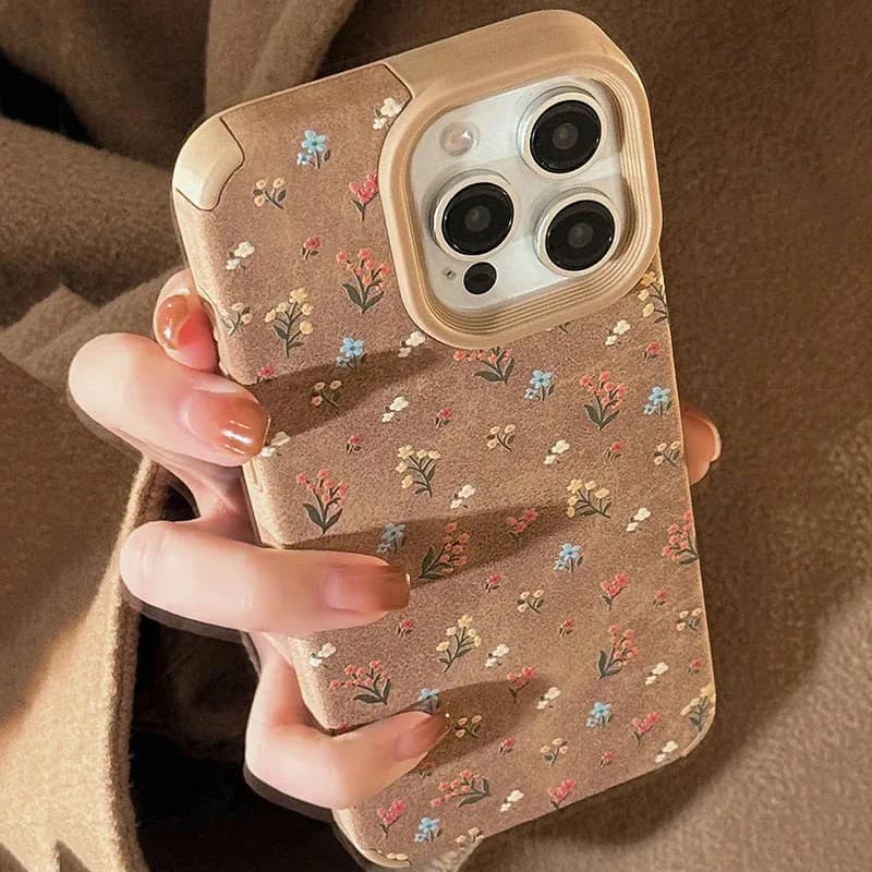 Pour iPhone 17 Pro Max étui mode Vintage Beige daim