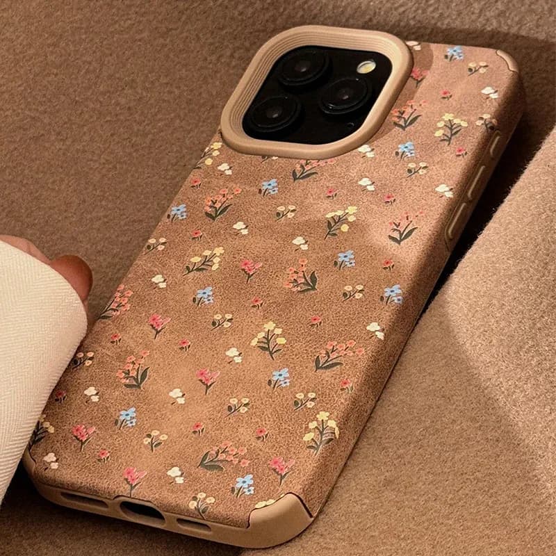 Pour iPhone 17 Pro Max étui mode Vintage Beige daim