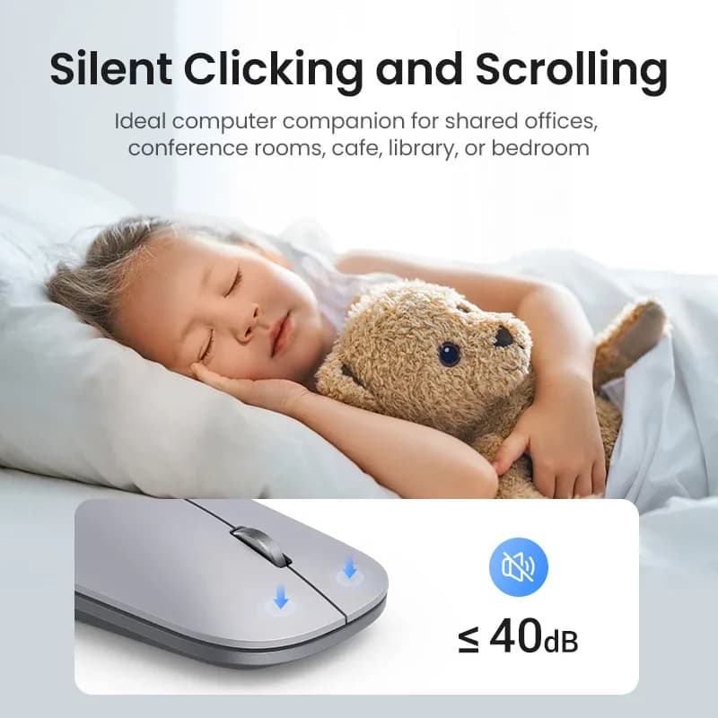 UGREEN – souris sans fil Bluetooth 2.4G, silencieuse