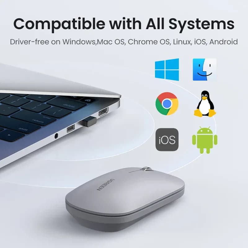 UGREEN – souris sans fil Bluetooth 2.4G, silencieuse