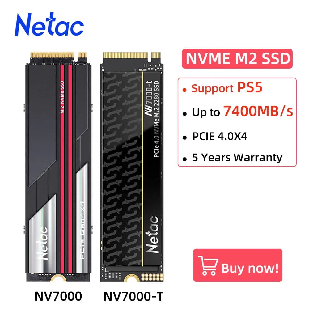 SSD NVMe Netac NV7000 M.2 PCIe 4.0 avec dissipateur