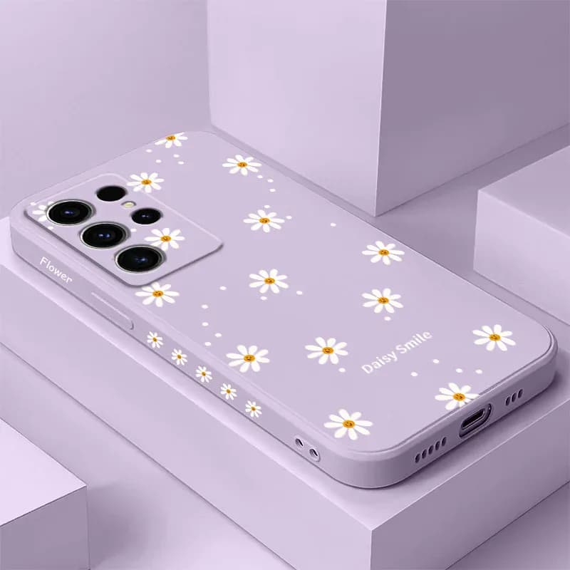 Coque de téléphone marguerite souriante, étui pour Samsung