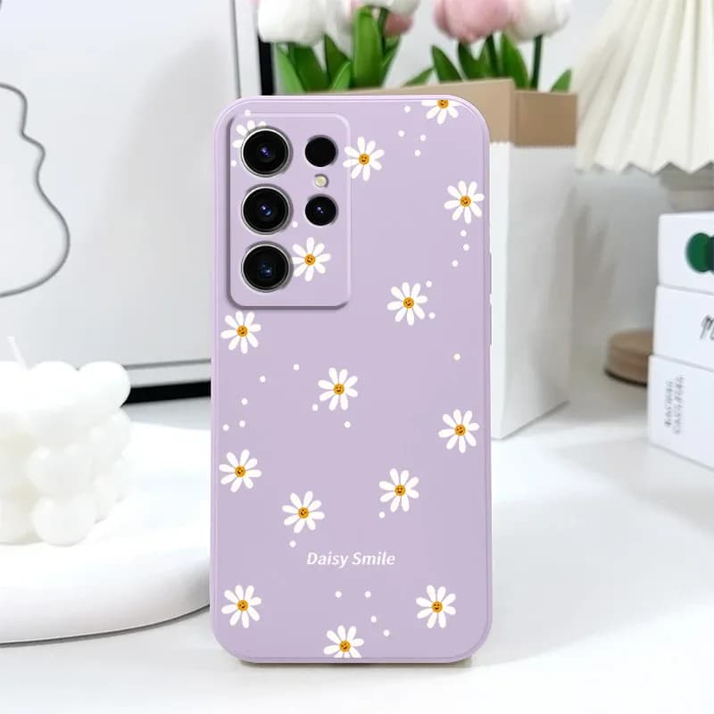 Coque de téléphone marguerite souriante, étui pour Samsung