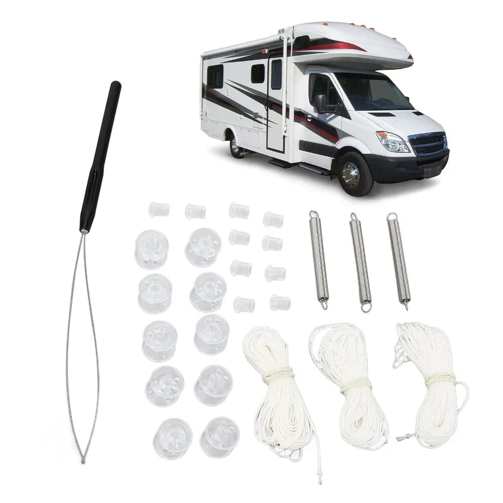 27 pièces Kit de réparation d'ombre de camping-car blanc