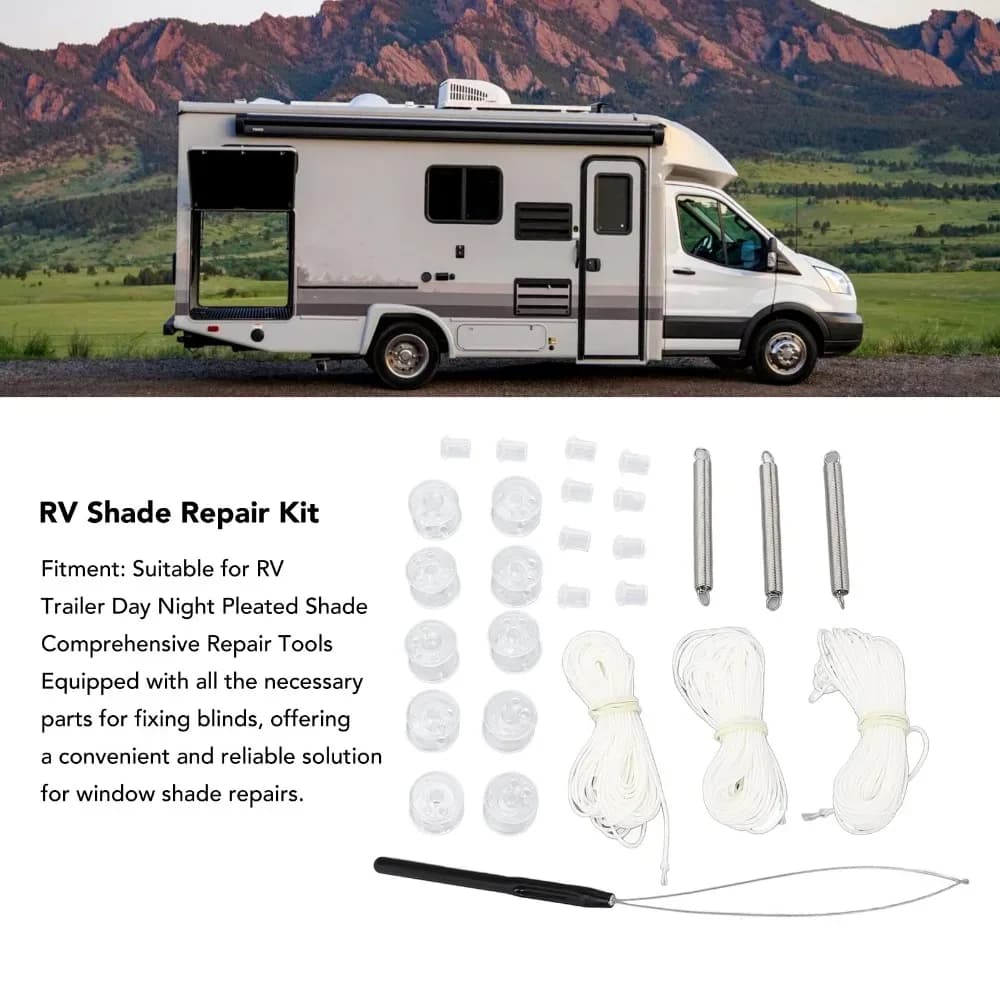 27 pièces Kit de réparation d'ombre de camping-car blanc — photo 3