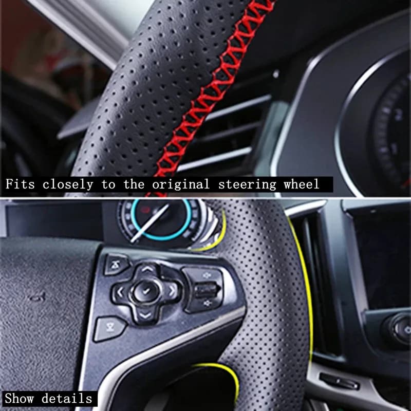 Housse de volant de voiture en cuir microfibre