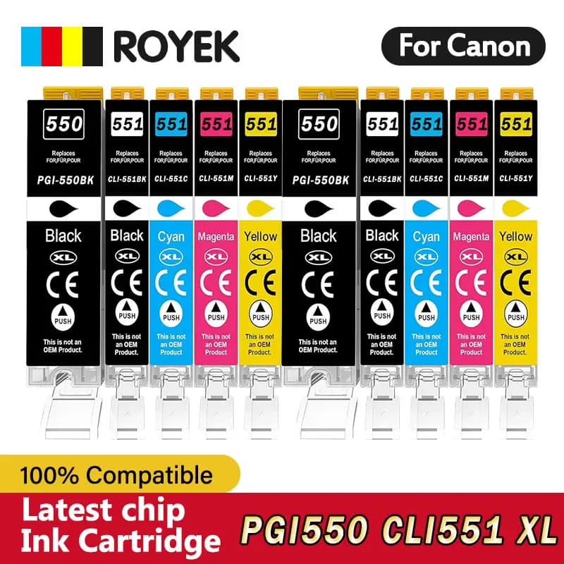 Cartouches d'encre compatibles Canon PGI-550 CLI-551