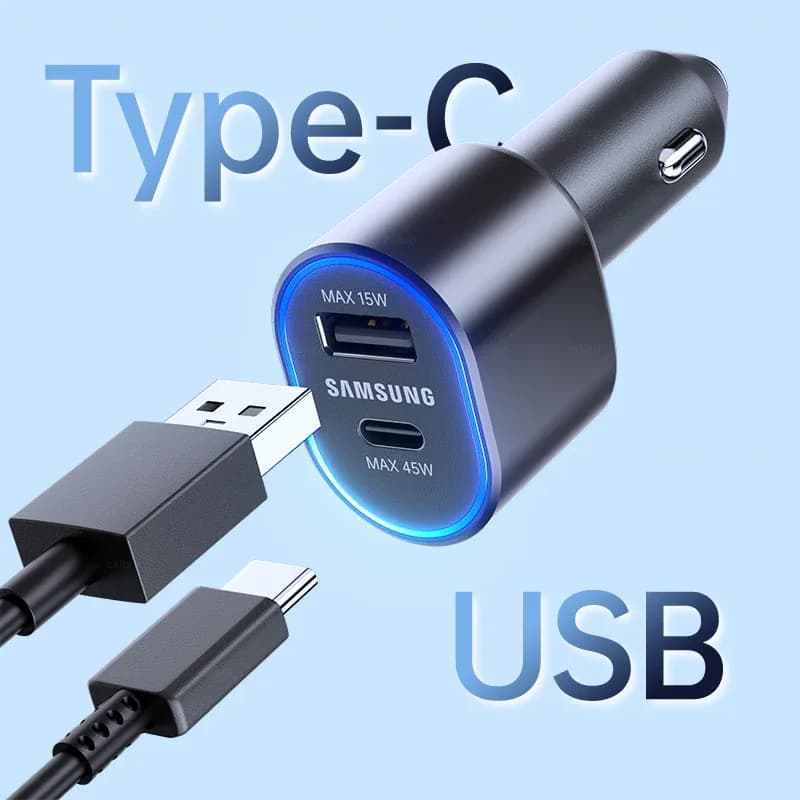 Chargeur de voiture USB-C 45W d'origine, câble de charge