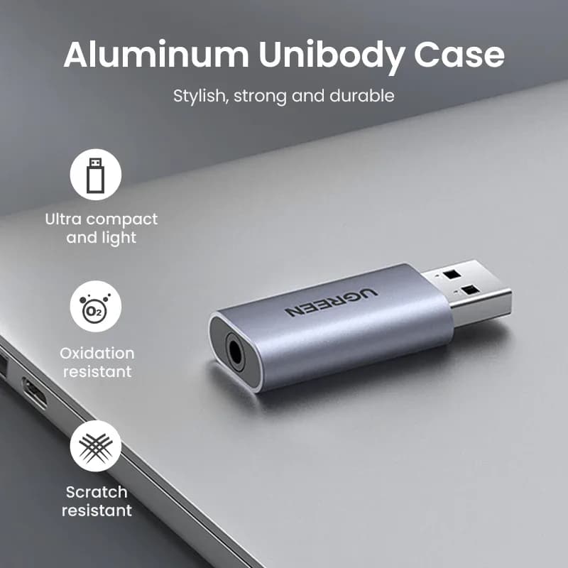UGREEN – carte son USB vers 3.5mm, adaptateur d'interface