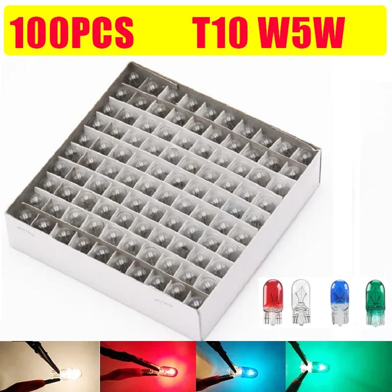 100 ampoules de voiture à filament unique T10 W5W 501 194