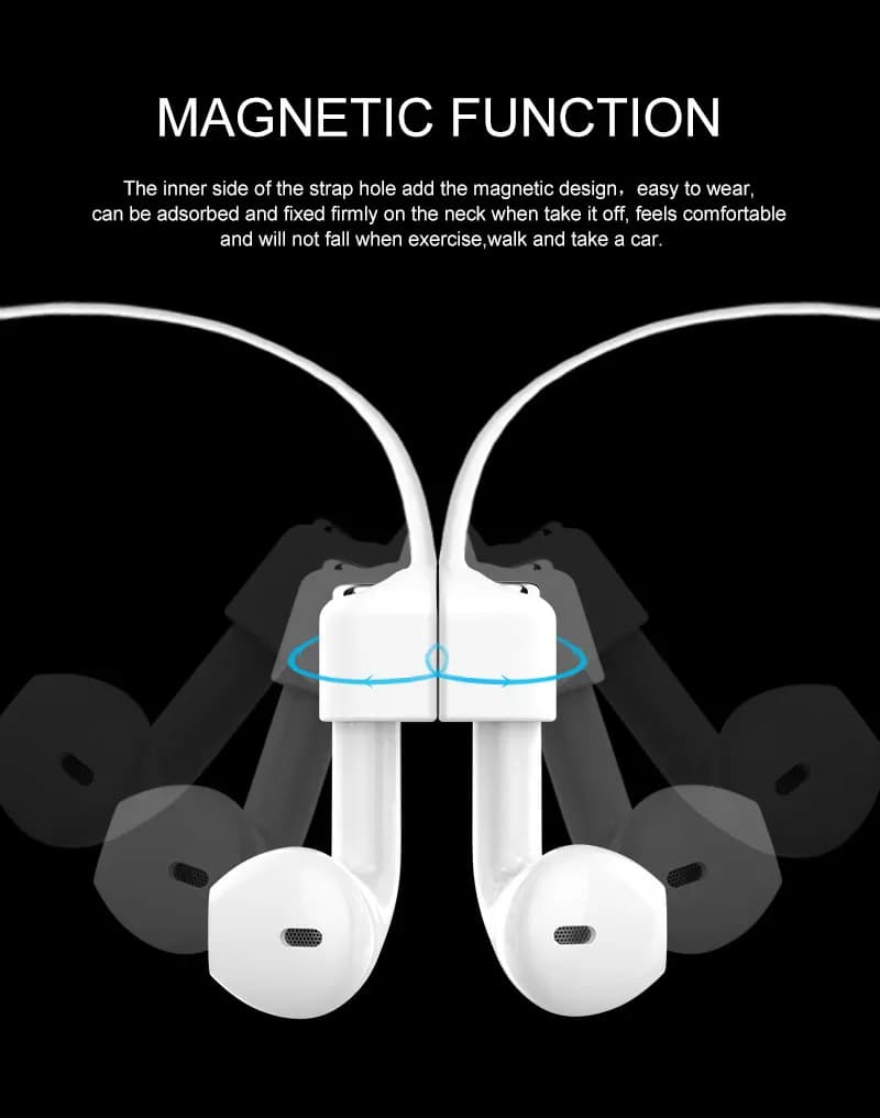 Écouteurs à corde magnétique Anti-perte en Silicone souple