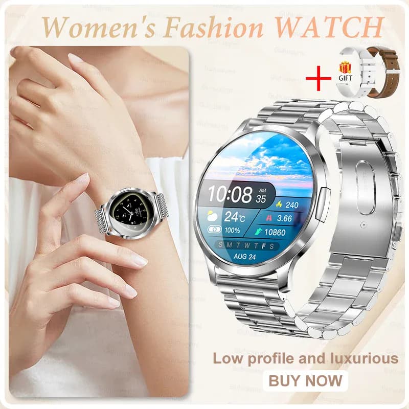 Nouvelle Montre Connectée 2026 pour Femme – Cadeau Idéal – — Argent