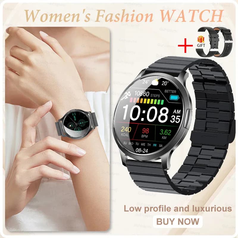 Nouvelle Montre Connectée 2026 pour Femme – Cadeau Idéal – — Noir