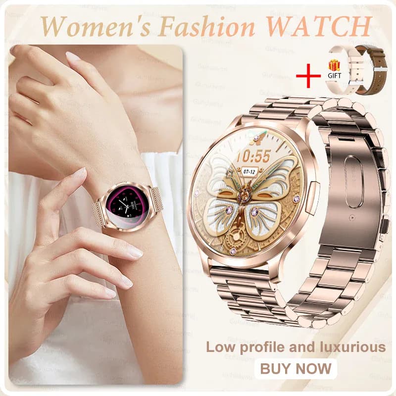 Nouvelle Montre Connectée 2026 pour Femme – Cadeau Idéal – — Or