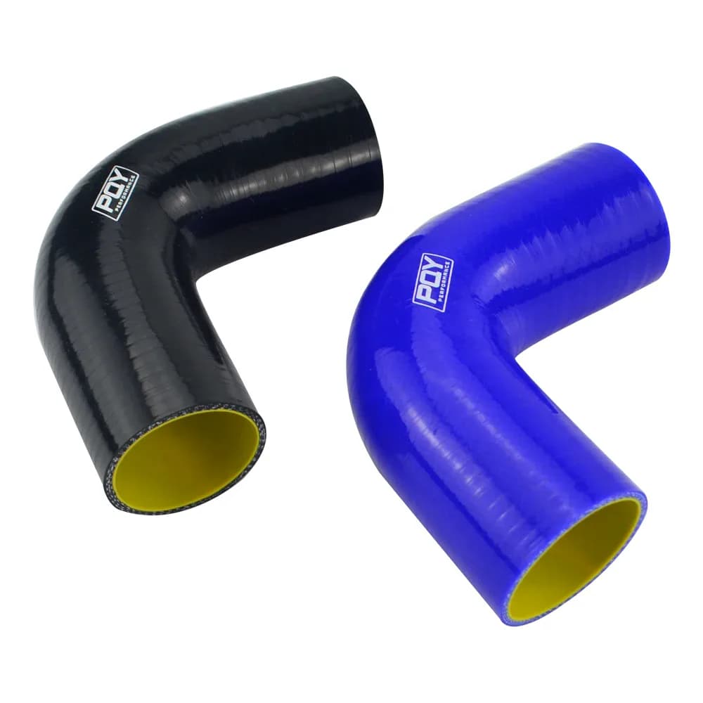 Tuyau coudé en Silicone noir bleu, 51mm / 63mm / 76mm /