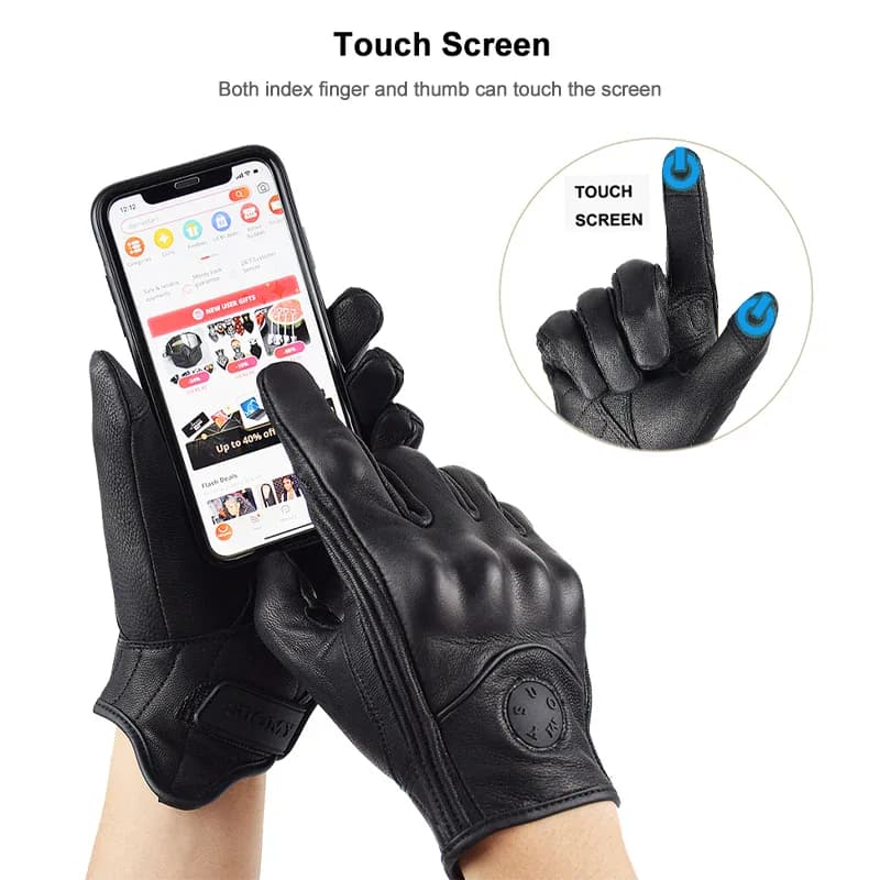 Suomy Vinatge gants de moto en peau de chèvre été hommes
