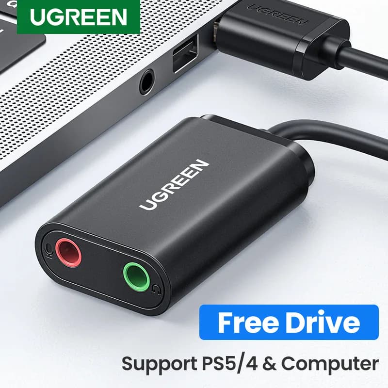 UGREEN – carte son USB vers 3.5mm, Interface Audio pour