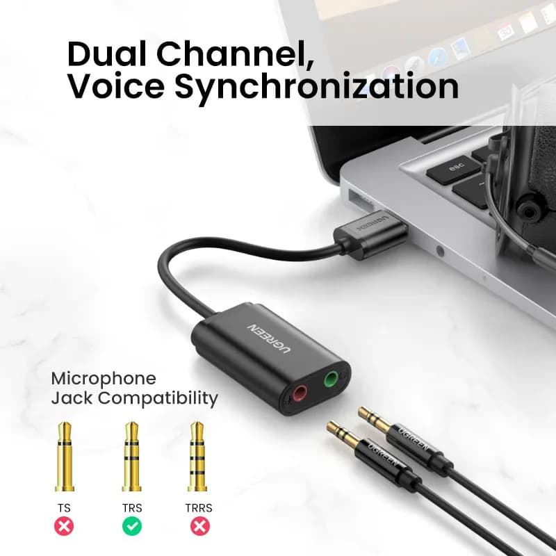 UGREEN – carte son USB vers 3.5mm, Interface Audio pour