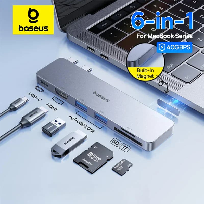 Baseus double USB-C Hub vers HDMI 4K 30Hz pour Thunderbolt