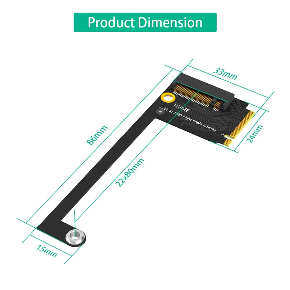 Adaptateur pour disque dur SSD 2230 à 2280, carte NVcloser