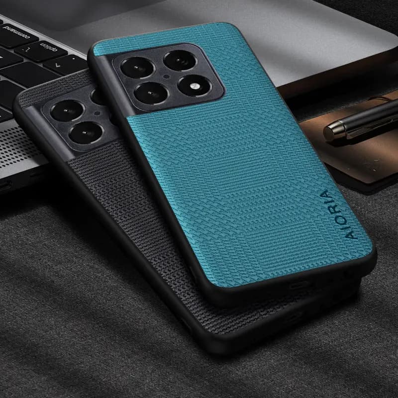 Coque cuir PU pied-de-poule pour OnePlus 10 Pro 10T