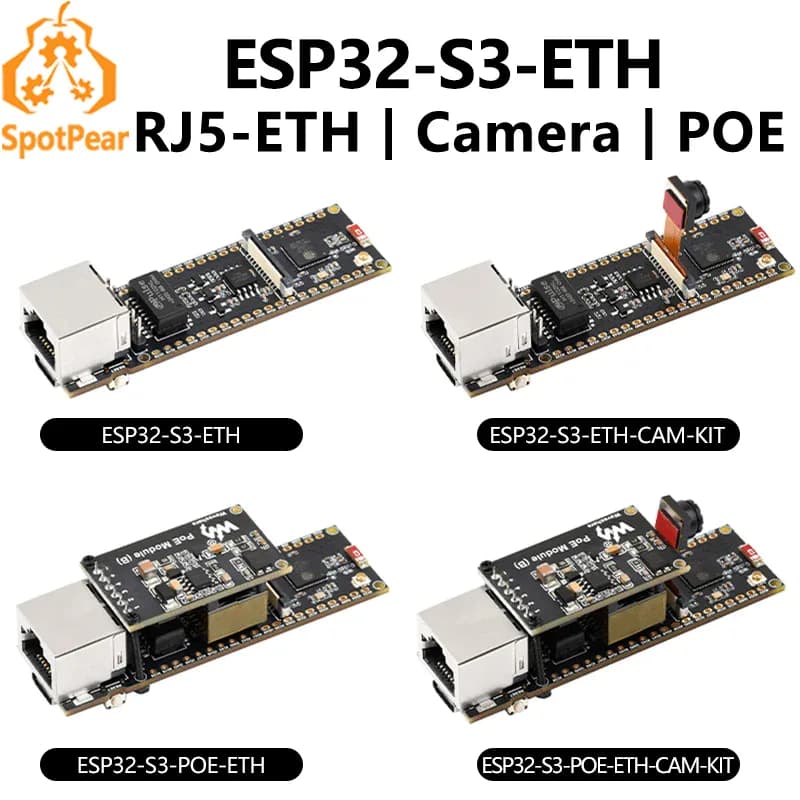 Carte de développement ESP32-S3 Ethernet PoE et caméra