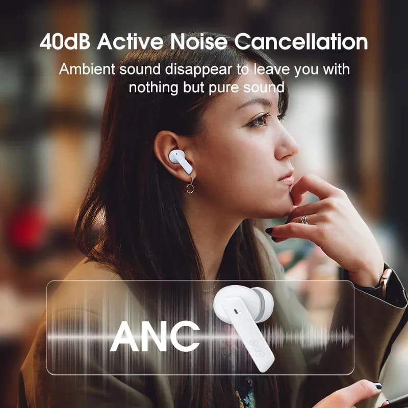 QCY – écouteurs sans fil Bluetooth 5.2, casque d'écoute 40db