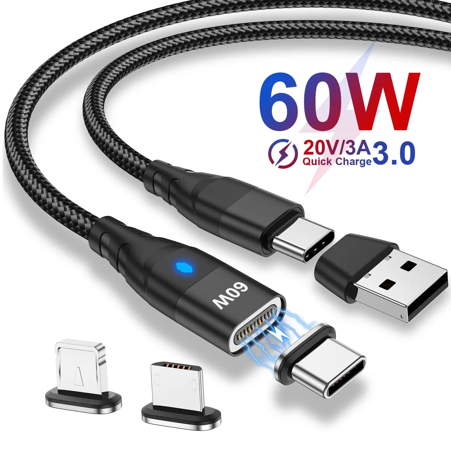 Câble de charge rapide magnétique USB C vers VopeC pour