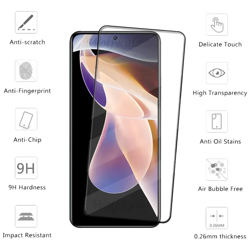 1-4 pièces verre de couverture complète pour Redmi Note 11