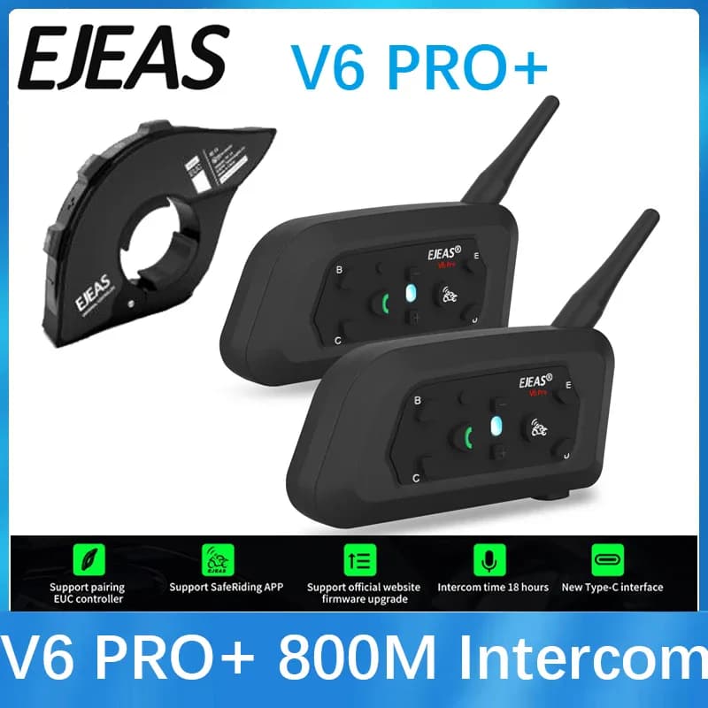 EJEAS V6 PRO +/PLUS casque de moto Bluetooth Interphone