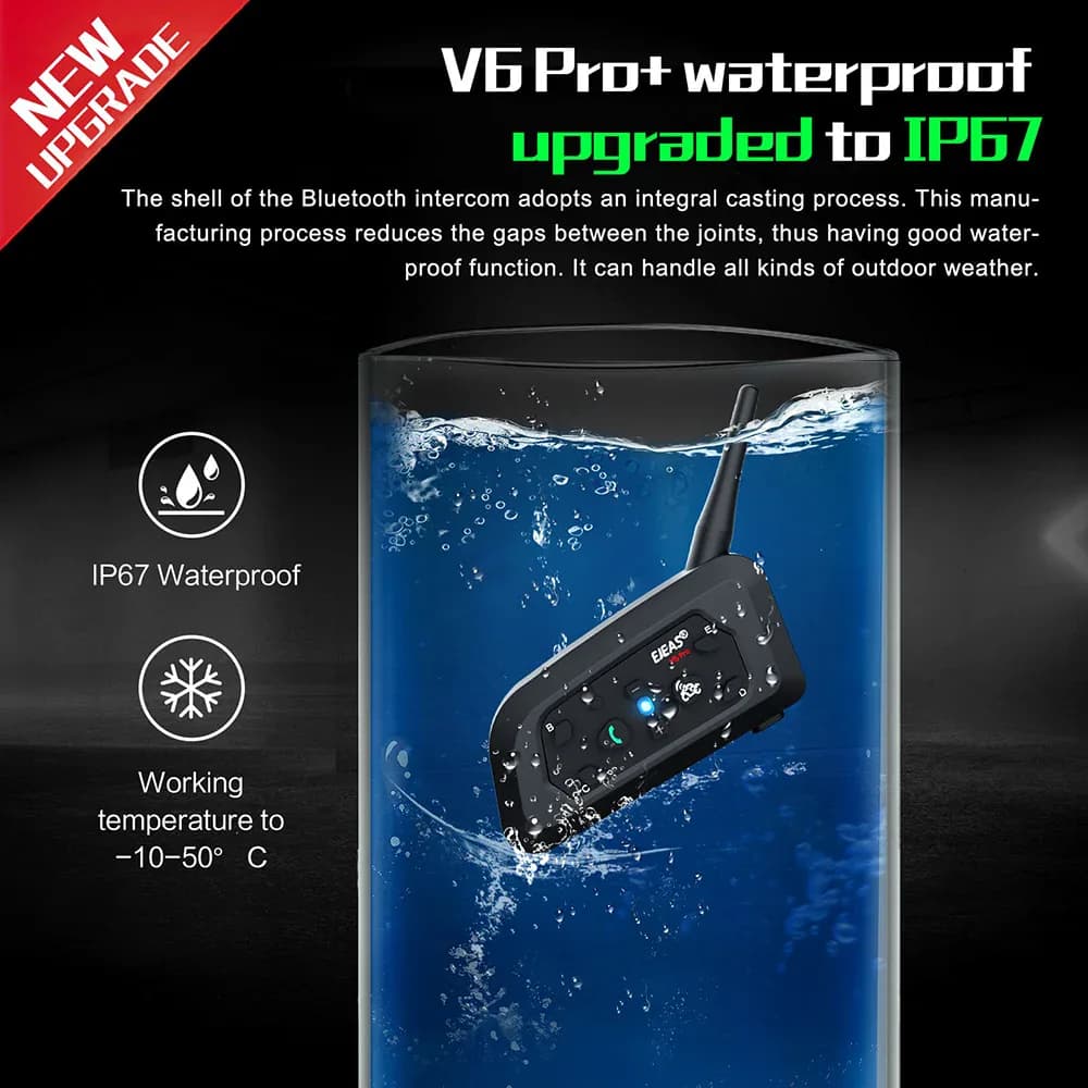 EJEAS V6 PRO +/PLUS casque de moto Bluetooth Interphone