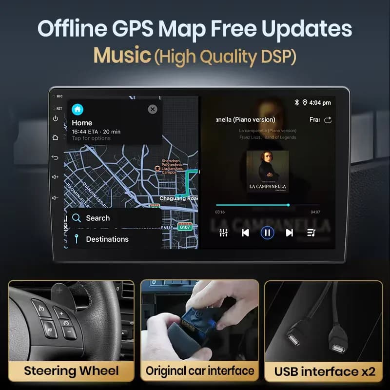 Junsun 7" Wireless CarPlay for Apple Android Auto Car Radio