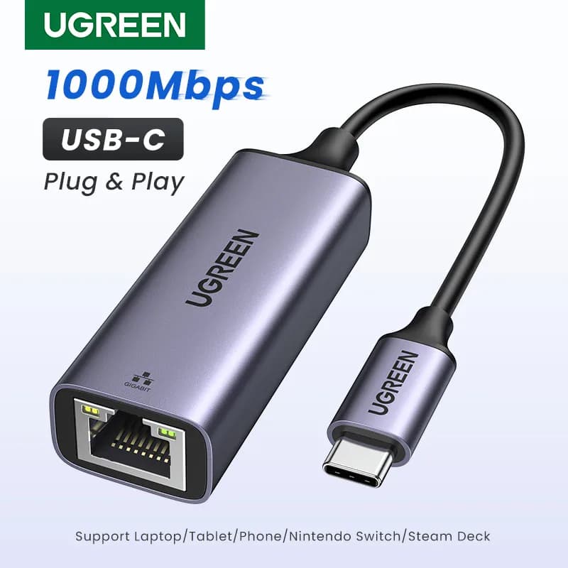 Adaptateur USB-C vers Ethernet Gigabit en aluminium