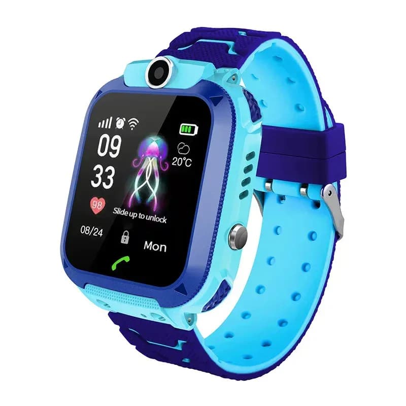 Montre connectée GPS 5G pour enfants Lenovo 2026, appel SOS — Bleu